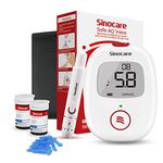 sinocare Diabetes Testing Kit / Blood Glucose Monitor Safe AQ Voice / Glucometer with Voice Reminder and Light Warning, with Blood Sugar Test with Strips x 50 & Case -in mmol/L