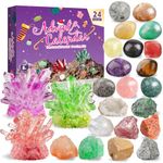 Advent Calendar 2024, Crystal Growing Kit, Crystals Advent Calendar 2024 Kids, 24 Days Crystals Gemstones Minerals Rocks Fossils Christmas Countdown Calendar Science Kit for Xmas Girls Boys Men Women (#1)