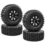 Acekeeps 4-Pack 1/10 RC SC Truck Tires Mounted Wheels 12mm Hex for HSP Traxxas Slash Tenacity RC Short Course Truck