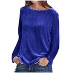 Women's Tops Ladies Solid Color Velvet Long Sleeve Sweatshirts Tops Casual T Shirts Tops Casual Long Sleeve Tops T-Shirt Blouse Tunic Tops Tees Loose Pullover Shirts Tops Cozy Blouse