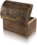 Great Birthday Gift Ideas Handmade Decorative Wooden Jewelry Box Treasure Box Jewelry Organizer Keepsake Box Treasure Chest Trinket Holder Lock Box Watch Box 9 x 6 Inch (Brown)