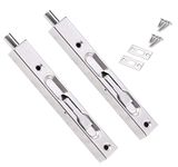 2 Pcs Door Flush Bolt Guard Concealed Slide Bolt Lock - 8 Inch Concealed Security Door Lock for French Doors, Composite Doors,Wood Doors,Double Doors,Dummy Doors，Bolt