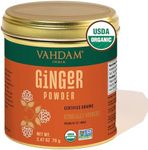 VAHDAM, Organic Ginger Powder (2.47oz) 100% Raw Ground Ginger Root Powder from India | Active Gingerol - Non GMO, Gluten Free | Direct from Source