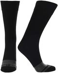 Doctor's Choice Flat Knit Dress Socks Easy Stretch, Relaxed Top for Black/XLarge