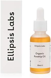 Organic Rosehip Oil by Ellipsis Labs. 100% natural and organic moisturising oil, works against dry skin conditions for improved skin barrier function. 30ml/1fl.oz