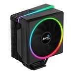 Aerocool Cylon 4 ARGB CPU Cooler, 1 x 120mm PWM Fan, ASUS Aura Sync, Mystic Light Sync, Gigabyte RGB Fusion, Compatible for AMD and Intel Platforms, The Perfect Air Cooling Solution | Black