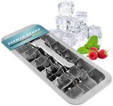 Dreiklang - be smart® Polished 18/8 Stainless Steel Ice Cube Tray with Lever Insert for Effortless Removal, Food-Safe & Durable Ice Cube Maker, Plastic-Free Ice Cube Tray, Large, Ice Cube