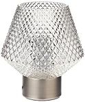 Lighting Collection 1 Light Table Lamp with Smoked Diamond Shaped Textured Pressed Glass, Chrome Base