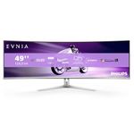 PHILIPS Evnia 49M2C8900AM - 49 inch QD OLED curved gaming monitor, 240 Hertz, 0.03ms GtG, HDR400, Ambiglow (5120x1440, HDMI 2.1, DisplayPort 1.4, USB-C, USB Hub) white