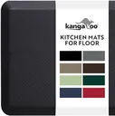 KANGAROO Thick Ergonomic Anti Fatigue Mats for Kitchen Floor, 39x20, Cushioned Standing Office Desk Mat, Waterproof Scratch Resistant Topside, Supportive All Day Comfort Padded Foam Rugs, Black