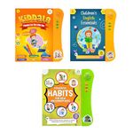 Kiddale Pack of 3 Musical Interactive Children Sound Books: Phonics, English Essentials and Habits|Ideal Gift for Toddler|E Learning Book|Smart Intelligent Activity Books|Nursery Rhymes|Talking Book