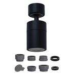 Yesmin Faucet Aerator,360 Swivel Kitchen Sink Faucet Aerator with Adjustable 2 Modes,Kitchen Bathroom Brass Faucet Bubbler Filter for with Adapter Kit-Black