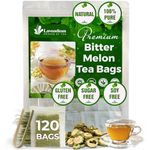 Lavendium, Premium 120 Bitter Melon Fruit Tea Bags, 100% Natural & Pure from Bitter Melon Fruits. Bitter Melon Herbal Tea. Made with Natural Material Tea Bags. No Sugar, No Caffeine, No Gluten, Vegan.