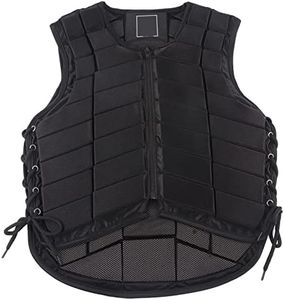 Equestrian Protective Black Vest Protector, Horse Riding Vest One Piece Armor with Extended Padding for Adults Boys Girls Children for Unisex(XL)