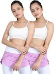 DChica Sports Bra for Girls, Cotton Non-Padded Beginners Non Wired Teenager Bras for Gym, Workout, Yoga, Training Slip on Kids Full Coverage Seamless Bra