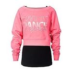 Brody & Co. Girls Dance Sweatshirts Vests Double Layer Tops Diamante Love To Dance Silver Sparkle Logo Gym Workout Play (Age 11/12, Pink)