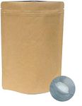 AwePackage Barrier Kraft Paper Stand up Zipper Coffee Pouch Bags with Aroma Degassing Valve 8 Oz Brown