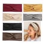 Headband Women's Elastic Headbands Wide Twisted Hairband Retro Soft Headwrap Sports Yoga Headband, Hair Accessories for Girls and Women (6 Colors)