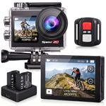 Action Camera 4K 30FPS Touch Screen, 20MP Waterproof Underwater Camera with 5X Zoom, 170° Wide Angle & EIS, WiFi Remote – Perfect for Snorkeling, Diving & Adventure Sports (Black)