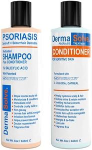 DermaSolve Scalp Psoriasis & Dandruff free Medicated Shampoo with Conditioner, Ultimate Seborrheic Dermatitis Treatment for Itchy, Flakey Scalp, Soothing & Moisturizing Relief