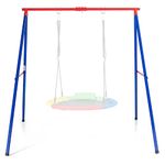 INFANS 550lbs Heavy Duty Metal Swing Frame,Indoor Outdoor Activity Backyard Playground, Extra Large A-Frame Swing Stand for Kids & Adult, Free Accessories with Ground Stakes, Fits for Most Swings