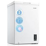 COMFEE' RCC100WH2(E) 99L Freestanding Chest Freezer with Digital Temperature Control, 4 Star Freezer Rating, Suitable for Outbuildings, Garages and Sheds,White