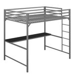 DHP 4308429 Miles Full Desk, Silver Metal Loft Bed