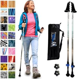 York Nordic Motivator Walking Poles for Balance and Rehab - Patented Stability Grips - Lightweight, Adjustable, and Collapsible - 2 Pieces Adjustable w/flip Locks - Heights 4'6" up to 6'2" - 230 lbs