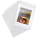 100 Pack Acid-Free Crystal Clear Sleeves Reusable Storage Bags for 8x10in Photo Framing Mats Matts/Art Print/Painting/Photos (Bag Size:8 1/4 x11inches for 8x10 Mats)