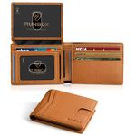 RUNBOX Slim Wallet for Men 15 Slots Ultra Large Capacity RFID Blocking Bifold Credit Card Holder with 2 ID Window