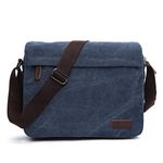 AYES Retro Messenger Bag Shoulder Crossbody Bag Laptop Bag Satchel Bag for Men (Dark blue)