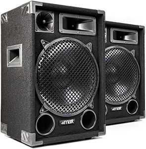 MAX SP12 12-Inch Passive DJ Speakers Pair, 1400W 3-Way DJ Speaker Set with Deep Bass, Integrated Handles & Stand Mounts Ideal for Mobile DJs, Discos, Events & Live Performances