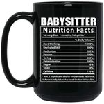 Lovesout Funny Babysitter Nutritional Facts Christmas 2023 Gifts Black Coffee Mug 15oz