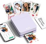 Nelko Photo Printer, PP01 Color Portable Mini Photo Printer, Instant Smartphone Inkjet Sticker Printer, Sticky-Back Photos, for iOS & Android, Picture Printer for Christmas, Fun Editing App, Purple