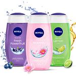 Nivea Shower Gel, Lemon & Oil Body Wash, Women, 250ml & Shower Gel, Power Fruit Fresh Body Wash, 250ml & Shower Gel, Water Lily & Oil Body Wash, Women, 250ml