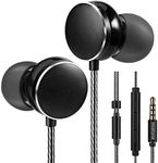 Earbuds Wired with Microphone and Remote Control, Ergonomic Stereo in-Ear Headphones, Titanium Dynamic Driver, High Resolution, Noise Isolating Earphones for iPhone iPad,Samsung Android, Blackberry