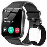 IOWODO Smart Watch for Men Women (Answer/Make Calls), Voice Assistant, 1.85" Fitness Watch with SpO2 Heart Rate Sleep Monitor, 100 + Sports, IP68 Waterproof Step Counter Smartwatch for iOS Android