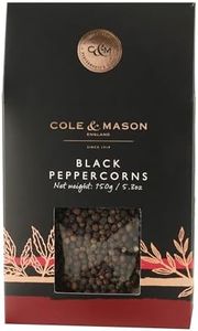 Cole & Mason Gourmet Spice Refill Box - Pairs Well with Chicken, Beef, Pork & More - Peppercorn Refill for Pepper Mill Grinder - Black Pepper 5.3 Oz Box
