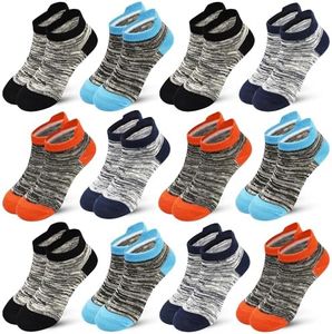 ZERULETS 12 Pairs Kids Socks, Toddler Ankle Athletic Socks 10-14 Years