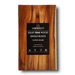 LUMINOCITI Single Solid Block Teak Wood Chopping/Cutting Board with 6 Months Warranty (Small-12"x7"x1")