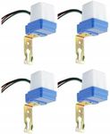 220 Volt Auto Day/Night On-Off Photocell Sensor Switch for Lights Water Proof, White -4 Pieces