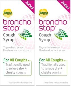Bronchostop Cough Syrup - for the Relief of Any Cough - 200 ml (Pack of 2)