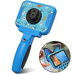 Ourlife Kids Camera for Boys, 1080p FHD 60x Macro Kids Selfie Camera with Magnifier Function, Digital Cameras 3.5inch Large Screen with 16GB TF Card, Best Toys Gifts for Toddler Age 3-9 (Blue)