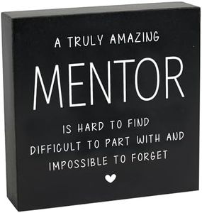 Mentor Gift Wooden Box Sign, Appreciation Gifts for Mentors Teacher Women Men Coach Coworker Boss Leader Teacher School Counselor, Office Decor