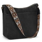 Purses for Women Crossbody Bag Leather Crossbody purse Ladies Hobo Shoulder Bags for women with Adjustable Guitar Strap