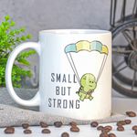 LANE Crockery Funny Coffee Mug for Gift, Small But Strong Quote Printed Tea Cup, Microwave and Dishwasher Safe, Easy to Clean, Present for Sister, Friend, Best Friend, Bestie, Brother