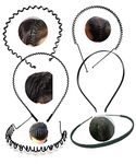 Nicesales 6 Pieces Black Flexible Metal Wavy,Spring Zig Zag,Chain and Simple Hair Band Hair Hoop Hairband Daily Use for Unisex Men Women