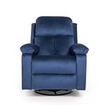 Wakefit Recliner Chair | 3 Years Warranty | Recliner Sofa, Recliner Sofa Set for Living Room, Recliner Sofa 1 Seater, Diwali Gifts, Rocking & Revolving - Stargazer (Velvet Fabric, Blue)