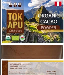 Organic Cacao Powder – 100% Pure, Product Imported from Peru. USDA Certified Organic, No Preservatives – 227g