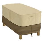 Classic Accessories Veranda Patio Coffee Table Cover-Durable and Water Resistant Outdoor Furniture Cover, Rectangular (55-121-011501-00), Pebble